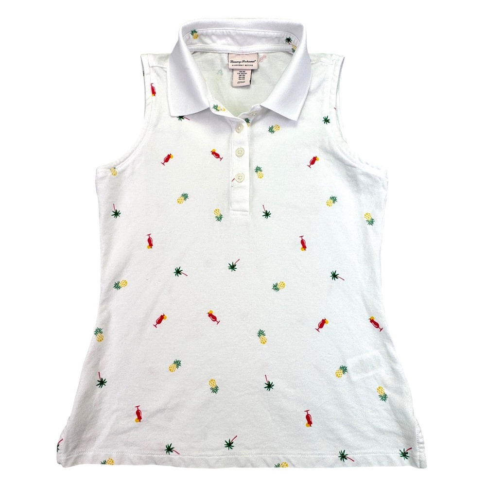 Tommy Bahama Golf Women's XS Tank Top‎ Cocktails Beach Small Print Travel Resort